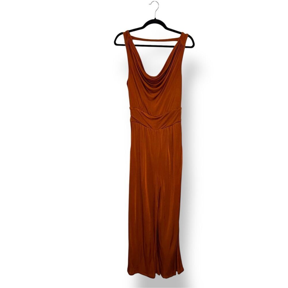 Maeve for Anthropologie Women’s XS Enchantment Jumpsuit Burnt Orange Wide Leg - Picture 3 of 8